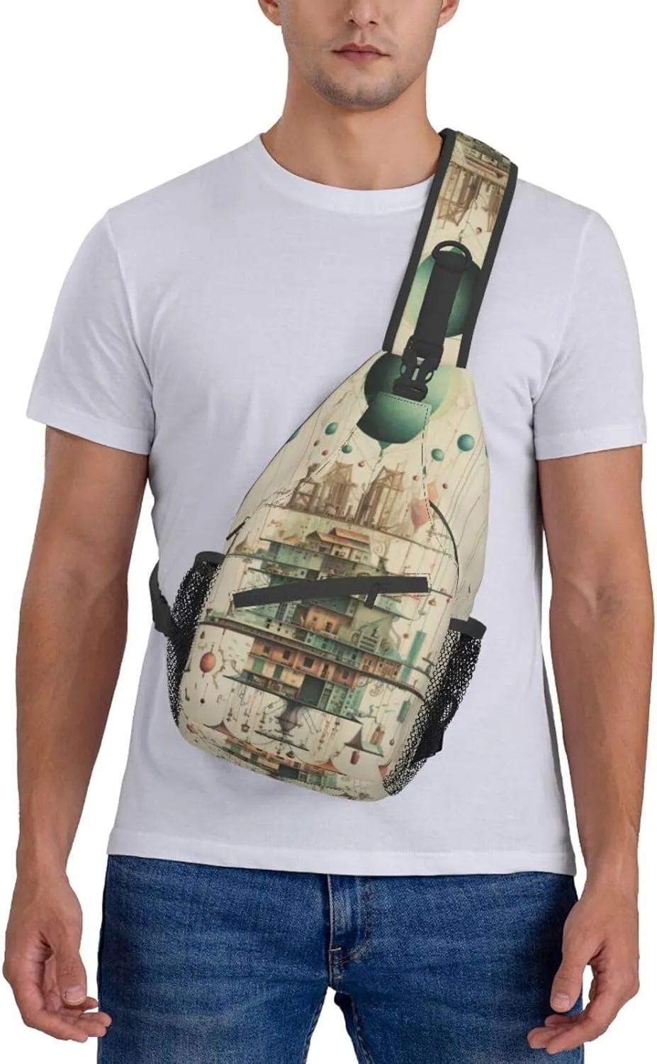 Spring Sunflowers Retro Flowers Crossbody Bag Chest Shoulder Bag Small Casual Backpack Suitable For Women Men Hiking
