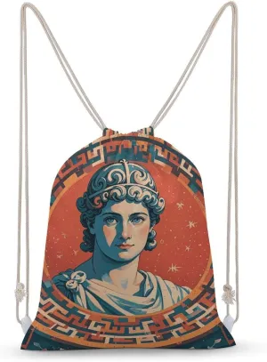 Stamped with Ancient Rome Drawstring Backpack Lightweight Gym Bag Waterproof Cinch Bags for Women Men