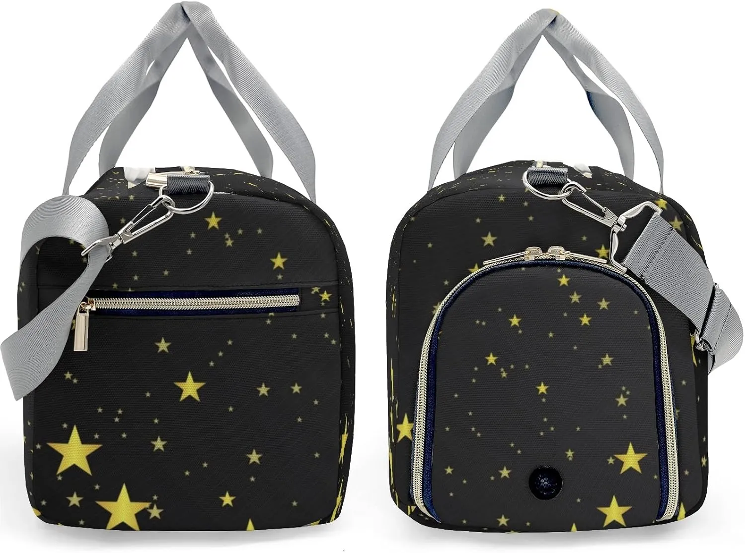 Starry Night Yellow Stars Personalized Duffel Bags Customized Multi-Function Travel Bag Gym Sports Bag Dance Ballet Overnight Carry On Weekend Bag
