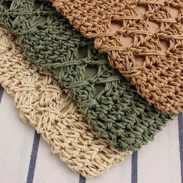 Straw Bags for Women, Fashion Shoulder Top-handle Bag，Hand-Woven Adjustable Crossbody Bags Zipper Beach Bag for Vacation