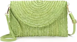 Straw Clutch Purse Bags for Women Summer Beach Purse Woven Straw Shoulder Bags Beach Clutch Bags