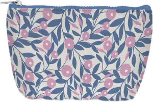 Studio Oh! Cosmetic Clutch - Makeup Organizer for Travel Size Toiletries - Metal Zippered Clutch Closes Securely - Water Resistant Vegan Leather - Blushing Dahlias Clutch