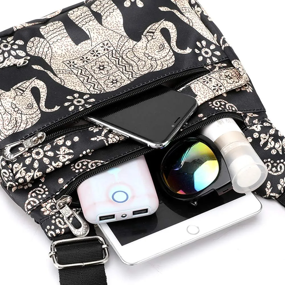 STUOYE Nylon Multi-Pocket Crossbody Purse Bags for Women Travel Shoulder Bag
