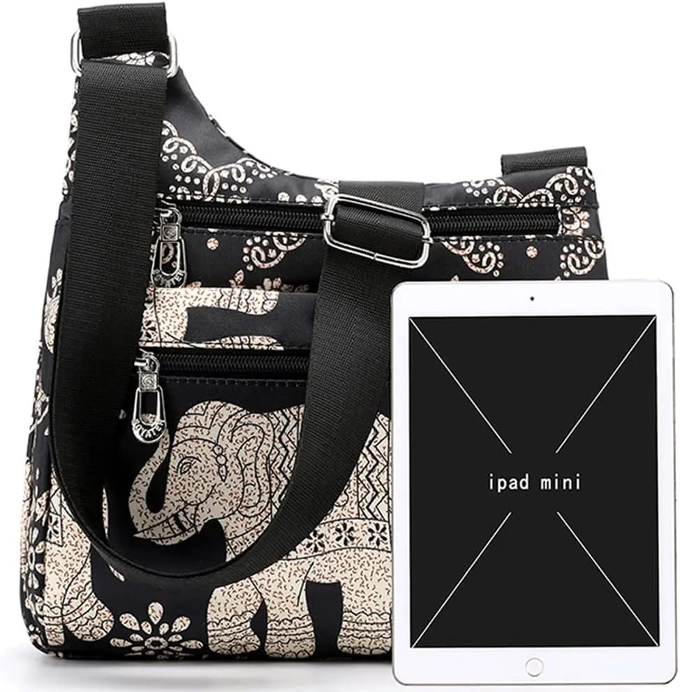 STUOYE Nylon Multi-Pocket Crossbody Purse Bags for Women Travel Shoulder Bag