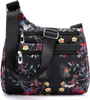 STUOYE Nylon Multi-Pocket Crossbody Purse Bags for Women Travel Shoulder Bag