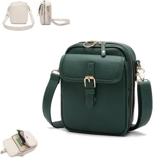 Successivei Crossbody Leather Bag, 2025 Upgrade Vintage Double Layer Large Capacity Mini Messenger Bags