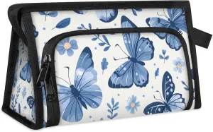 Sunlit Butterfly Makeup Bag For Women Travel Cosmetic Bag With Handle Organizer Toiletry Bag Pouch Zipper Bag Make Up Bags With Compartments Stylish Makeup Storage Pouch