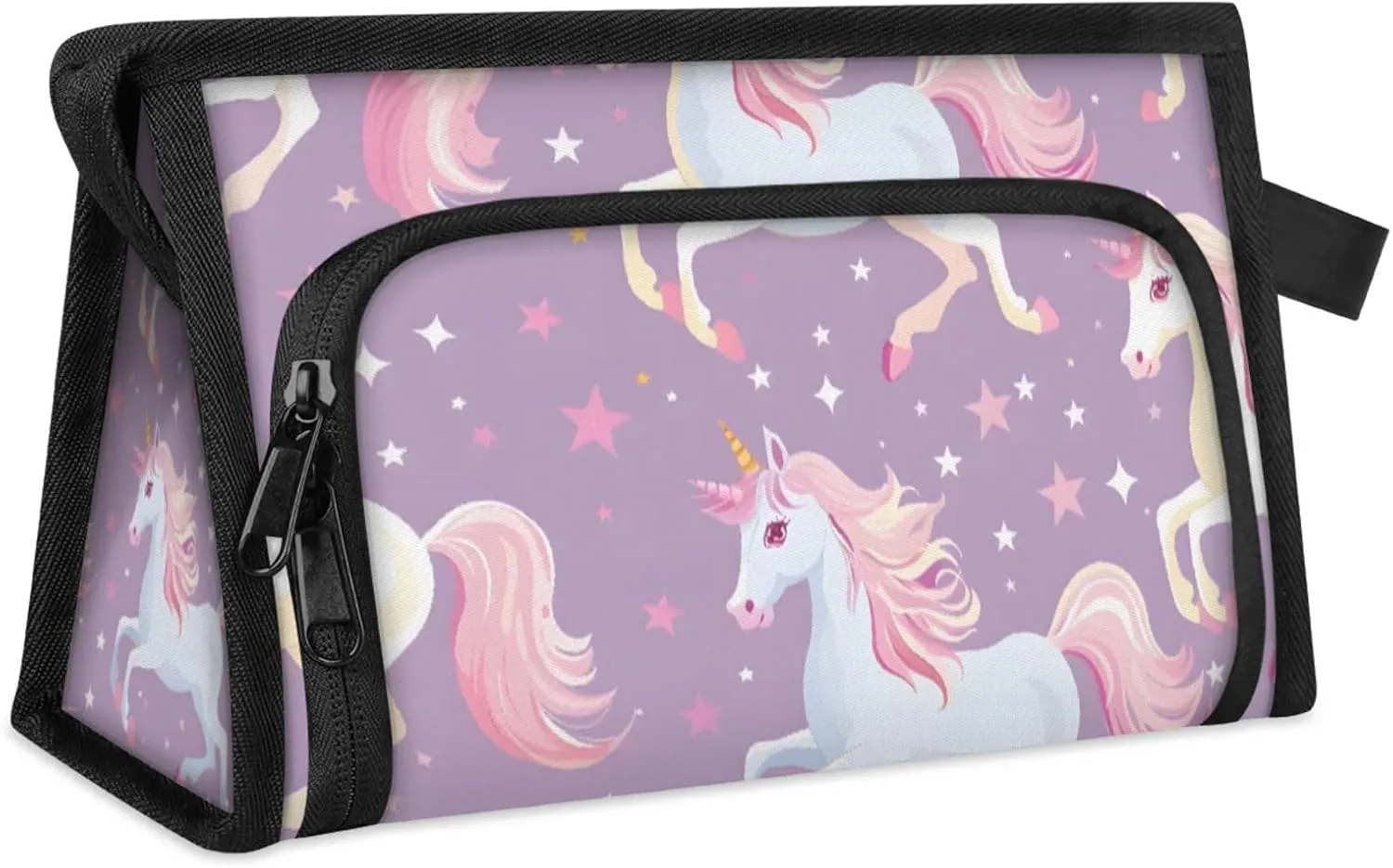 Sunlit Horse Makeup Bag For Women Travel Cosmetic Bag With Handle Organizer Toiletry Bag Pouch Zipper Bag Make Up Bags With Compartments Stylish Makeup Storage Pouch