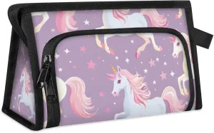 Sunlit Horse Makeup Bag For Women Travel Cosmetic Bag With Handle Organizer Toiletry Bag Pouch Zipper Bag Make Up Bags With Compartments Stylish Makeup Storage Pouch
