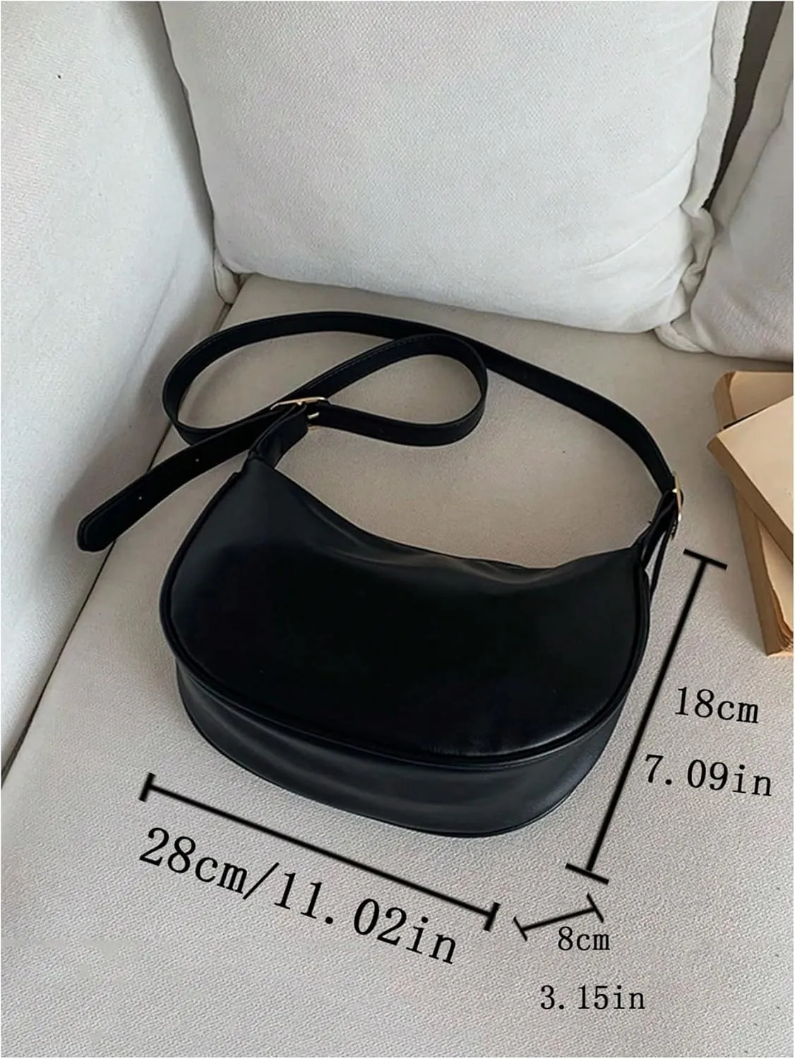 SweatyRocks Women's Leather Crossbody Bags Adjustable Strap Travel Work Shoulder Bags with Zipper