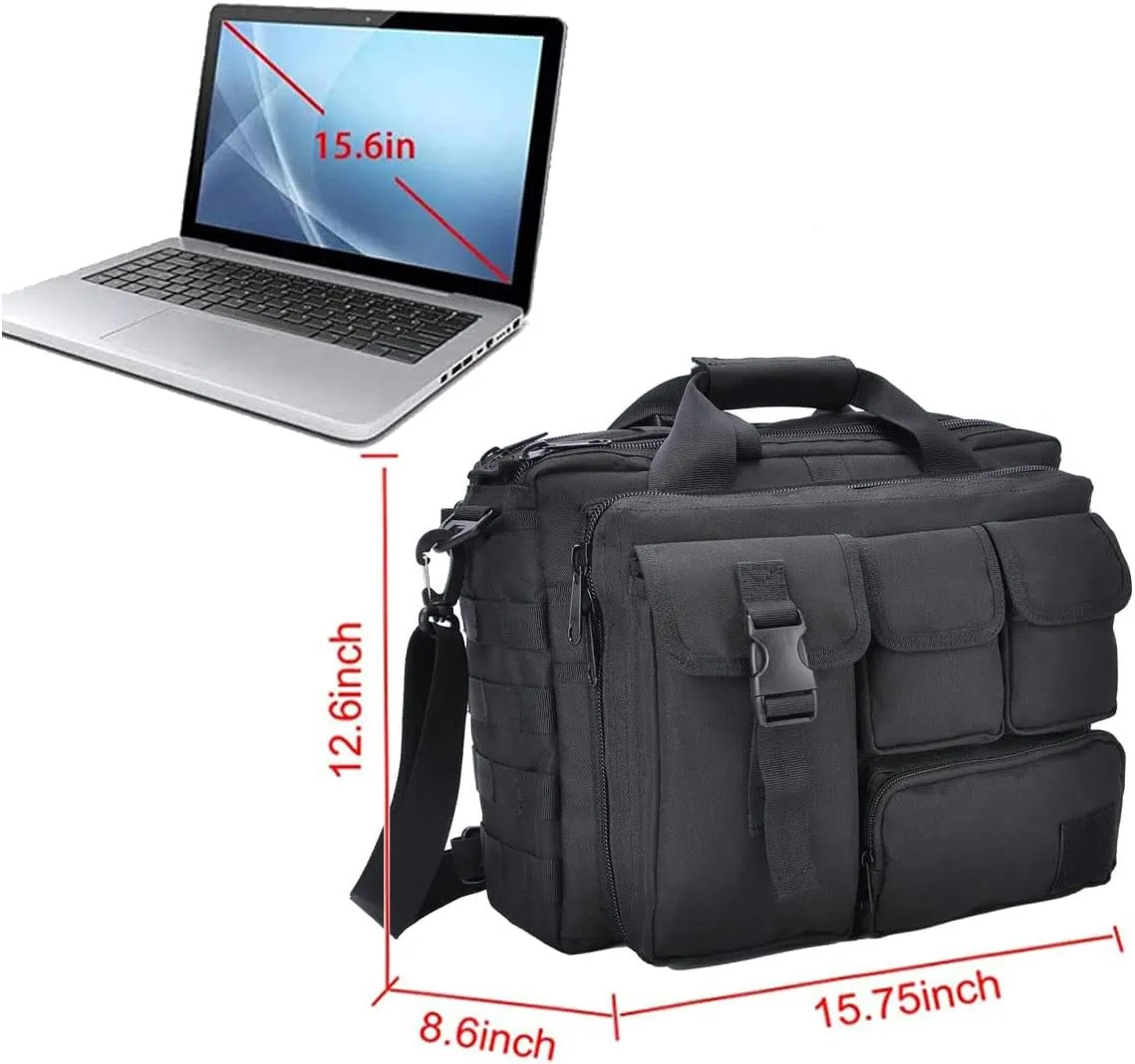 Tactical Briefcase, tactical computer bag 14.1" 15.6 In Men's Military Laptop Messenger Multifunction Briefcase for Men