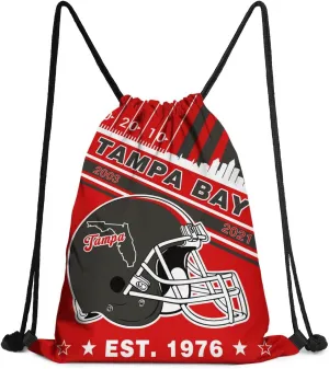 Tampa Bay Football Gym Drawstring Bags, Sports Fans Drawstring Bag Sport String Backpacks for Player, Football Keepsake Fans Gifts Bags