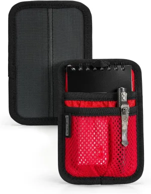 TCM4 Mini EDC Organizer Board, Backpack Accessories with Smooth Hook Back Panel, Utility Admin Bag Insert Panel Modular Organizer with Open Pocket & Mesh Pocket (Red)