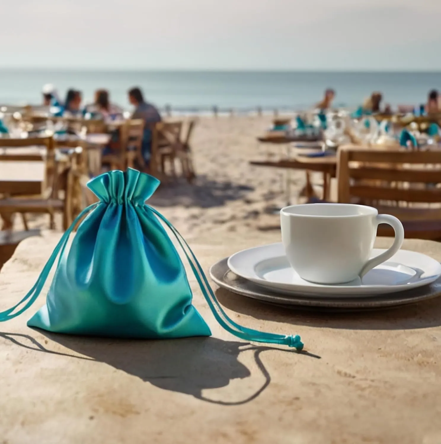 Teal Satin Gift & Wedding Favor Drawstring Bags - Baby Shower & Bags 5" x 8", 50 per Pack