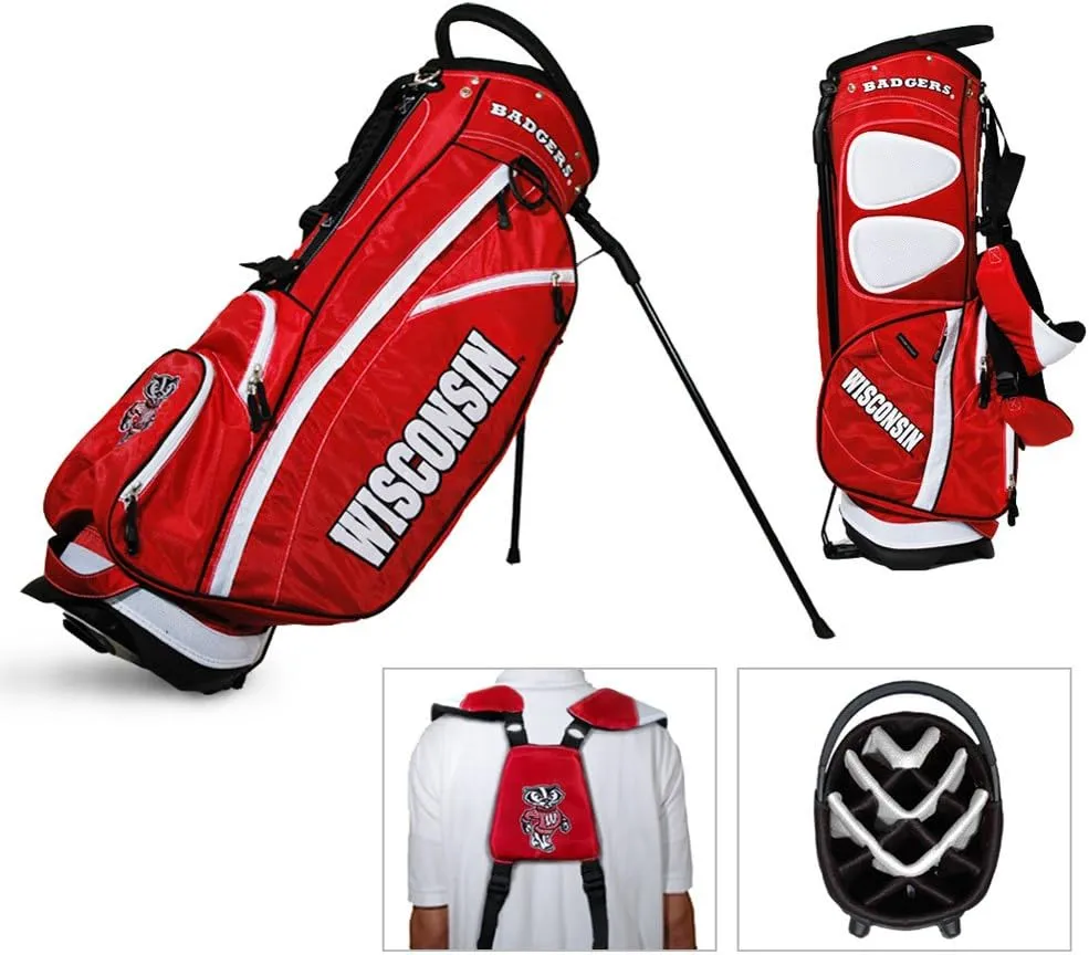 Team Golf NCAA Fairway Golf Stand Bag, Lightweight, 14-Way Top, Spring Action Stand, Insulated Cooler Pocket, Padded Strap, Umbrella Holder & Removable Rain Hood