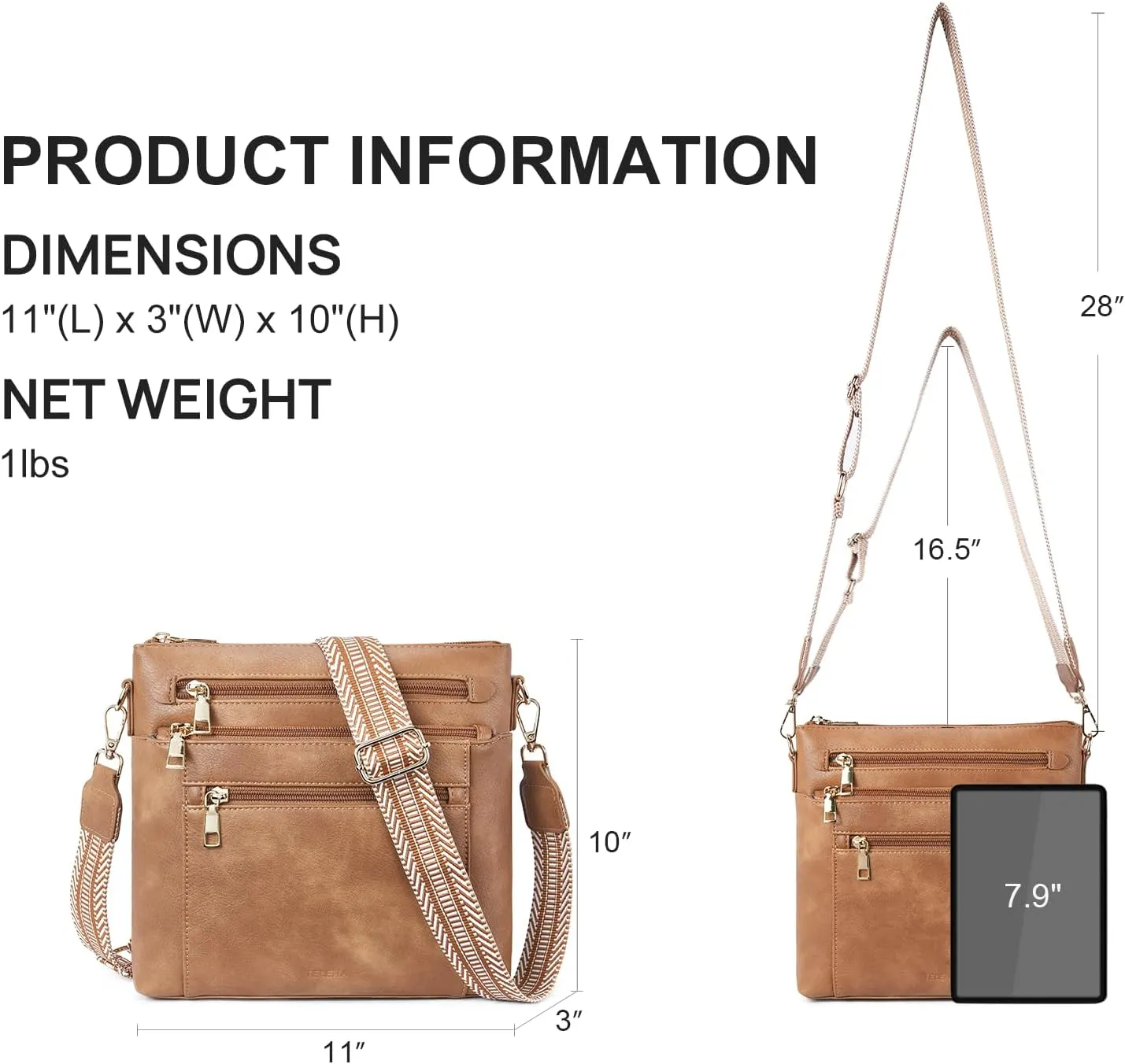 Telena Crossbody Bags for Women Faux Leather Cross body Purses With Adjustable Strap