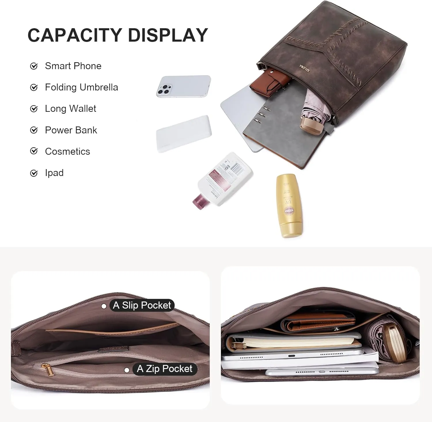 Telena Crossbody Purses for Women Trendy Vegan Leather Purses Bucket Hobo Bags Handbags with Adjustable Guitar Strap