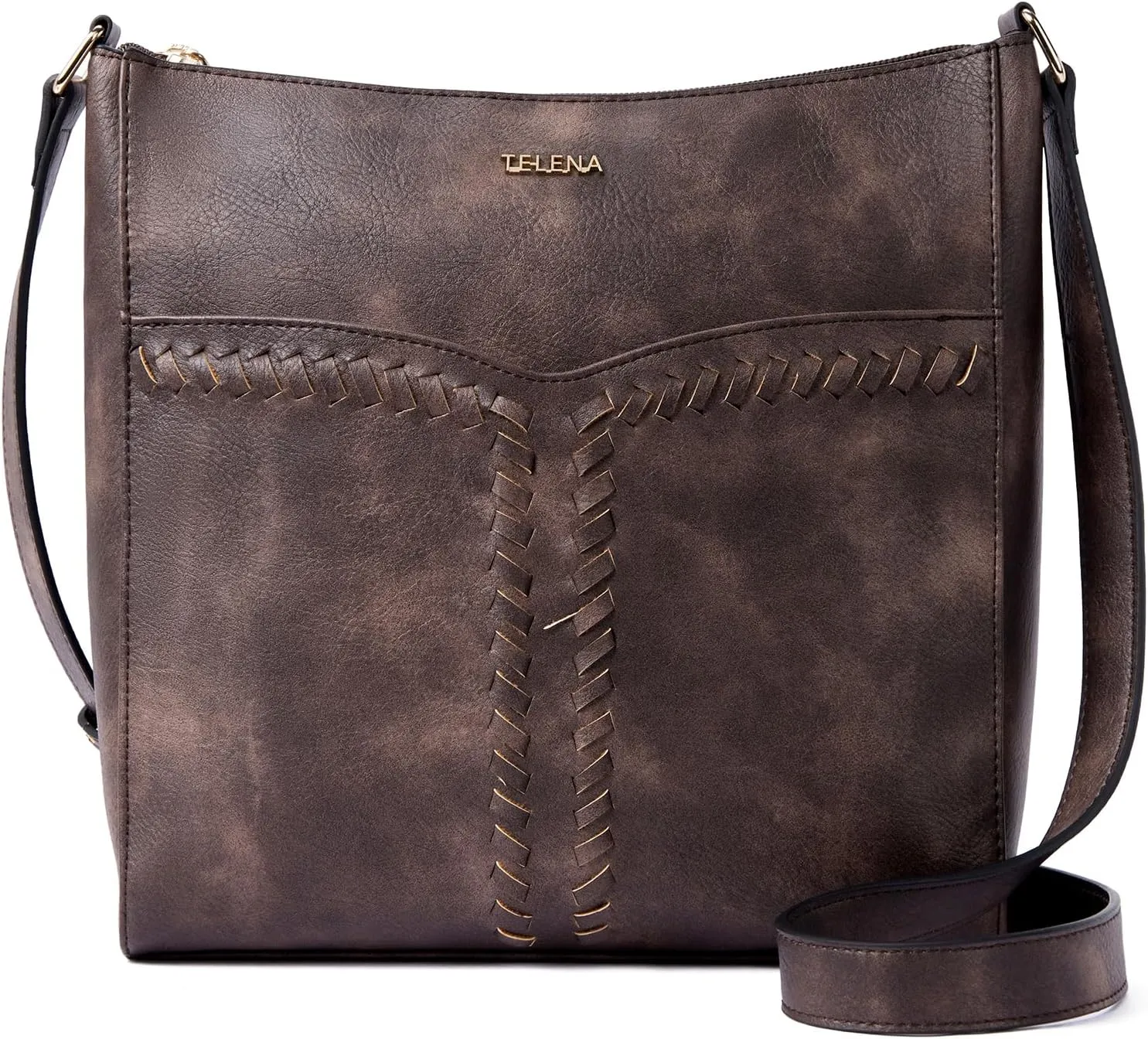 Telena Crossbody Purses for Women Trendy Vegan Leather Purses Bucket Hobo Bags Handbags with Adjustable Guitar Strap