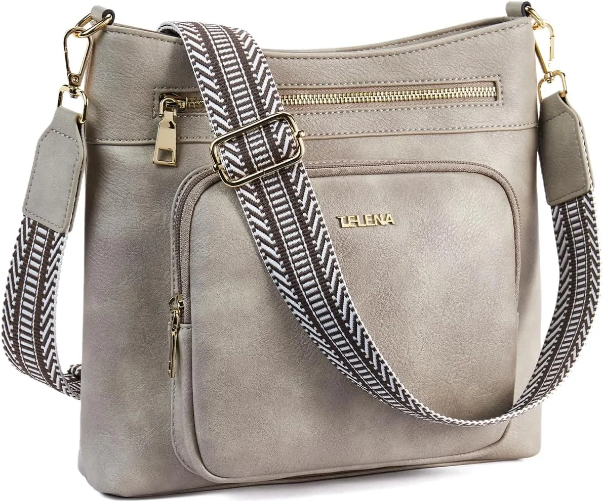 Telena Hobo Bags for Women Leather Purses Crossbody Bag Multi Pockets Large Shoulder Bags with Adjustable Strap