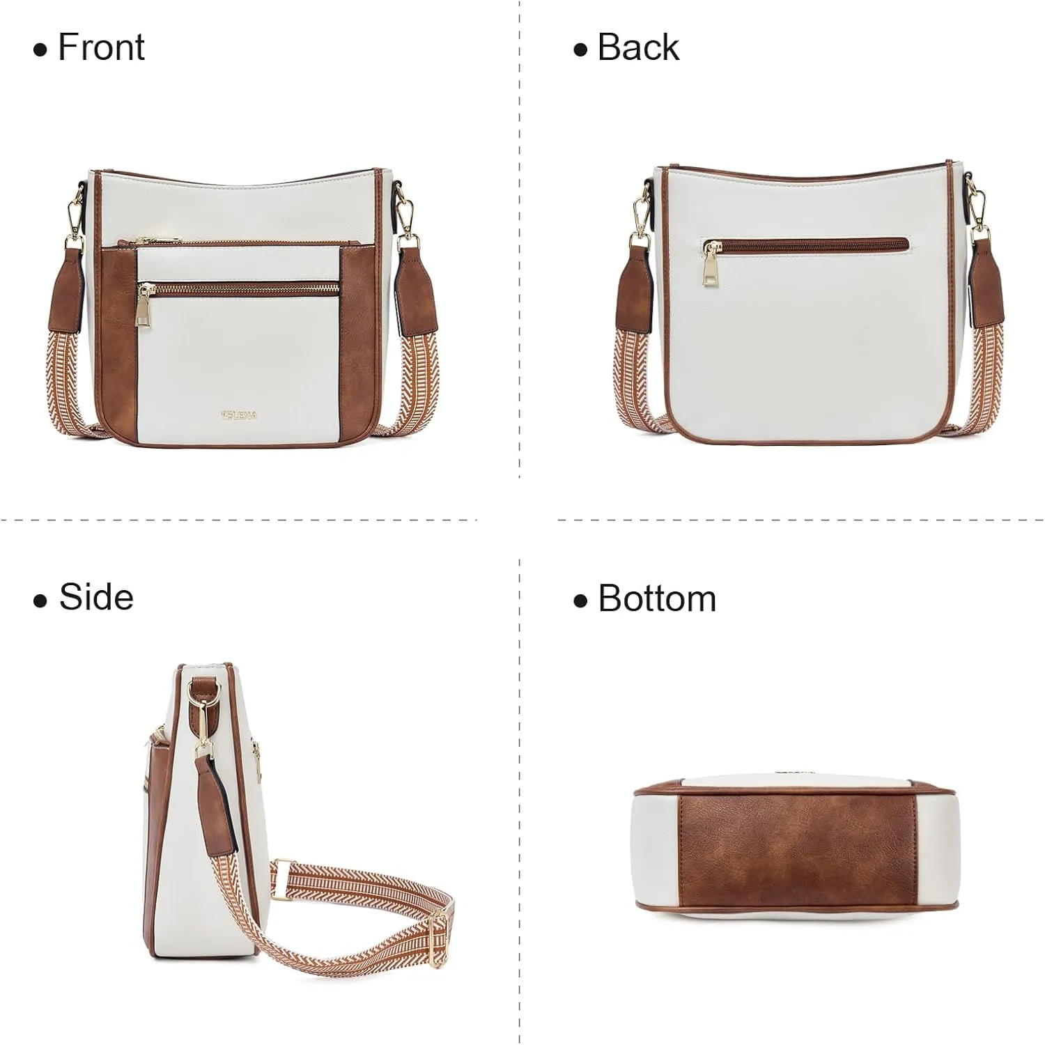 Telena Vegan Leather Crossbody Bags for Women Travel Shoulder Hobo Bag Bucket Large Purse Straps Replacement