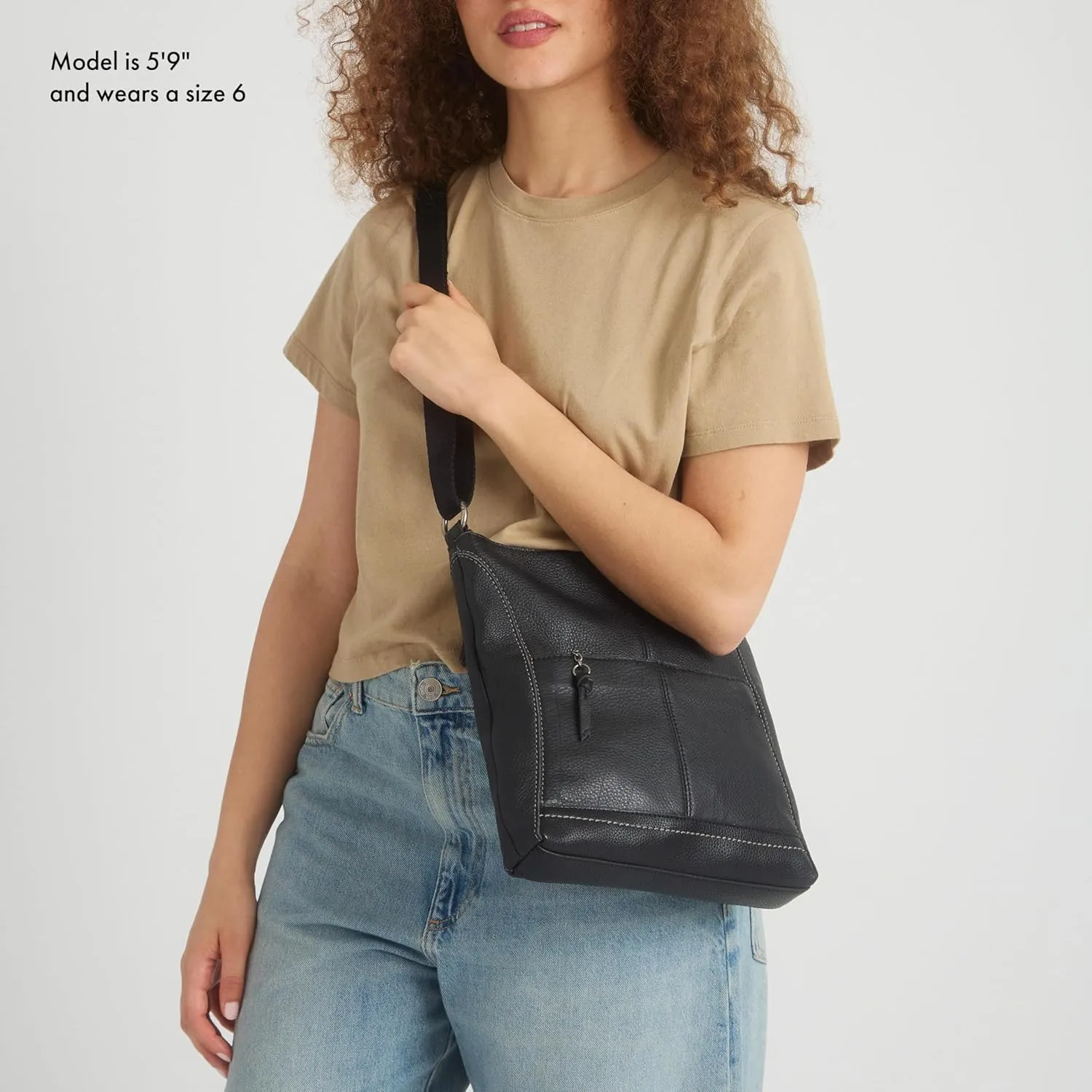 The Sak Lucia Crossbody Bag in Leather, Convertible Purse with Adjustable Strap