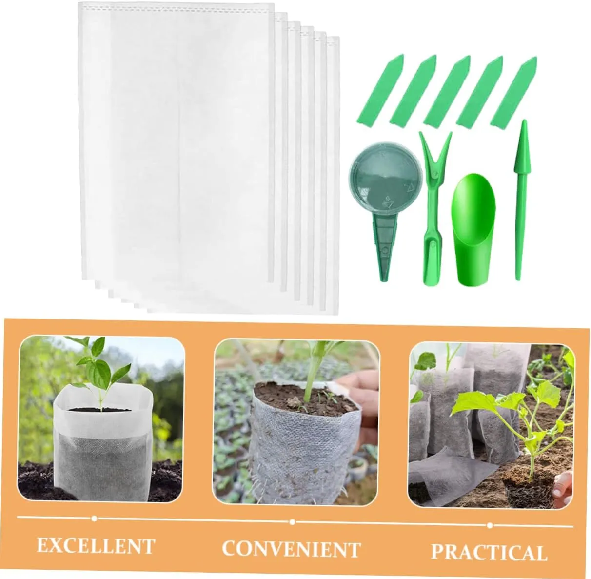 Thicker Non-Woven Seedling Bag Set Plant Nursery Bags for Breeding Easy to Move Breathable Design for Healthy Root Formation