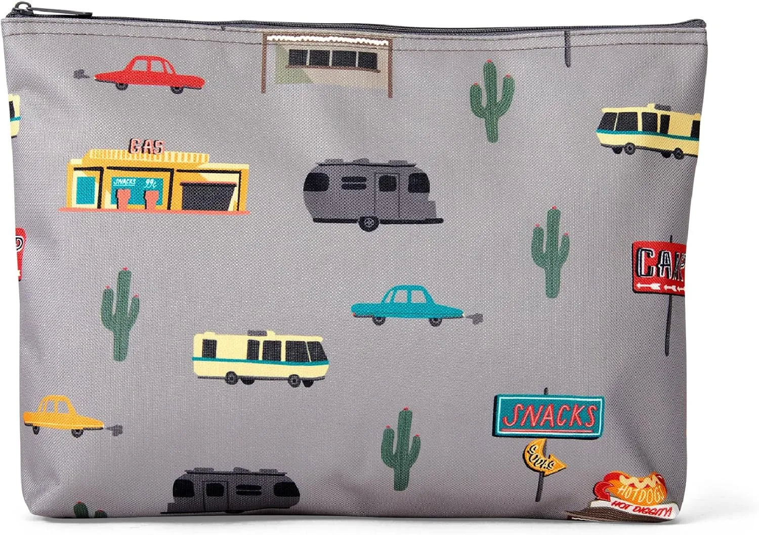 THIRTY-ONE Gifts Zipper Pouch Large Zippered Pouch for Purse Travel Bag or Home Organization Painted Floral, Cactus Campers