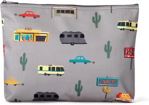 THIRTY-ONE Gifts Zipper Pouch Large Zippered Pouch for Purse Travel Bag or Home Organization Painted Floral, Cactus Campers