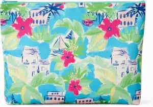 THIRTY-ONE Gifts Zipper Pouch, Large Zippered Pouch for Purse, Travel Bag, or Home Organization, Tropical Getaway