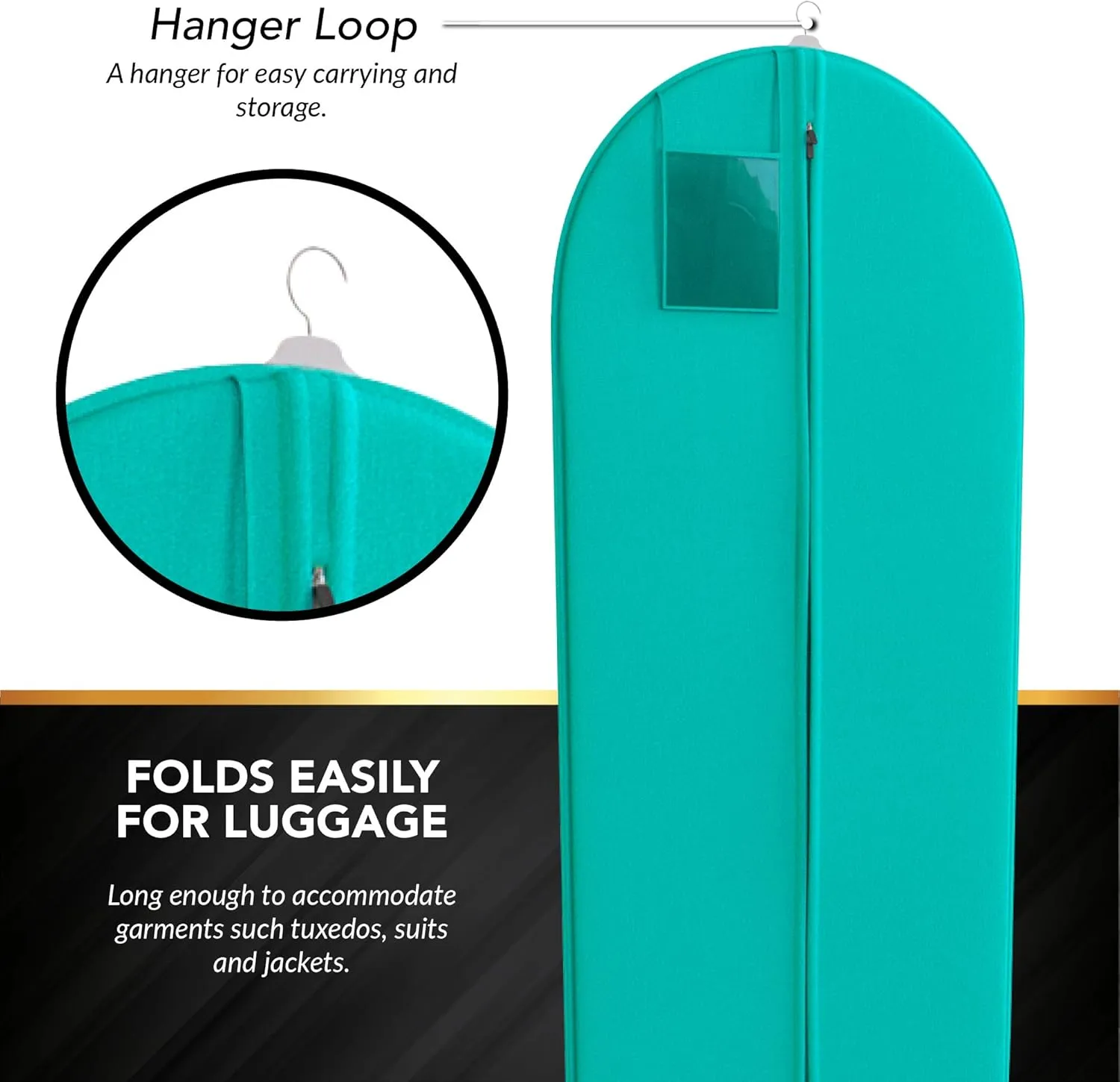 Tiffany Dress and Gown Garment Travel Bags 3 Pack - 54" x 24" - Hanging Window