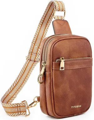 Titosha Anti Theft Small Sling Bags for Women RFID Blocking Cross Body Travel Purse Fanny Packs with Anti-Pickpocket Clip
