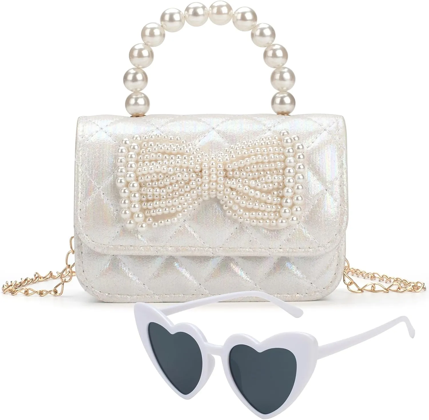 Toddler Crossbody Bag - Bow Purse for Little Girls, Birthday Gift
