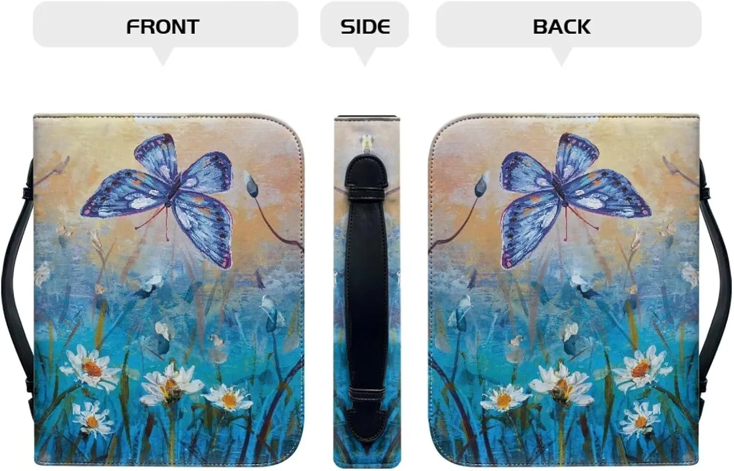 TODIYADDU Bible Cover for Women Men Fashion Zippered Bible Tote Bag for Scripture Study Trendy Handbags for Daily Items Gifts