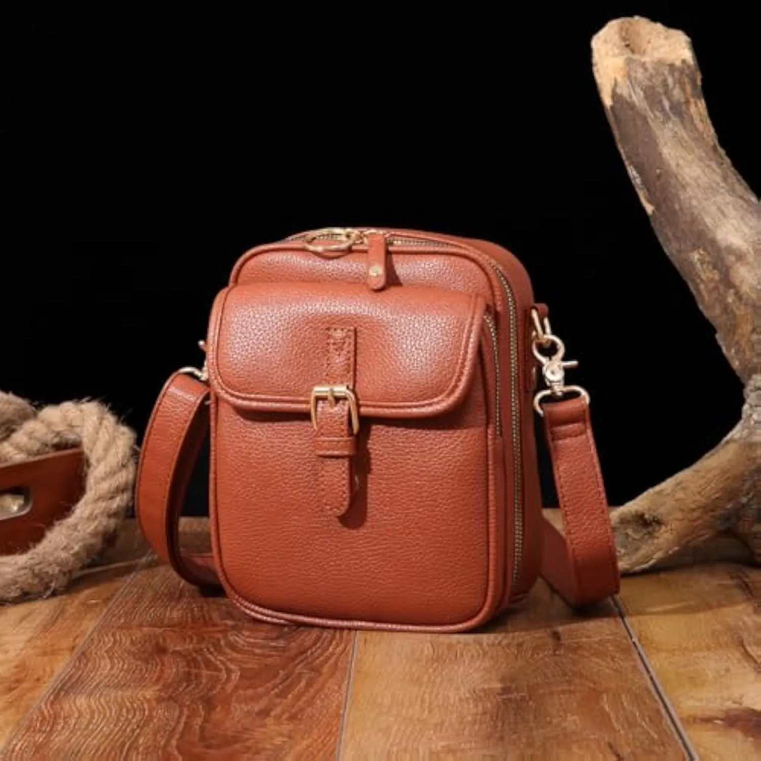 Tojoyride Crossbody Bag, Urvashi Crossbody Bag, Large Capacity Upgraded Vintage Anti Theft Purse for Women Men