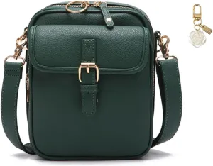 Tojoyride Crossbody Bag, Urvashi Crossbody Bag, With 10 Rfid Shielding Compartments Messenger Shoulder Bags (Green)