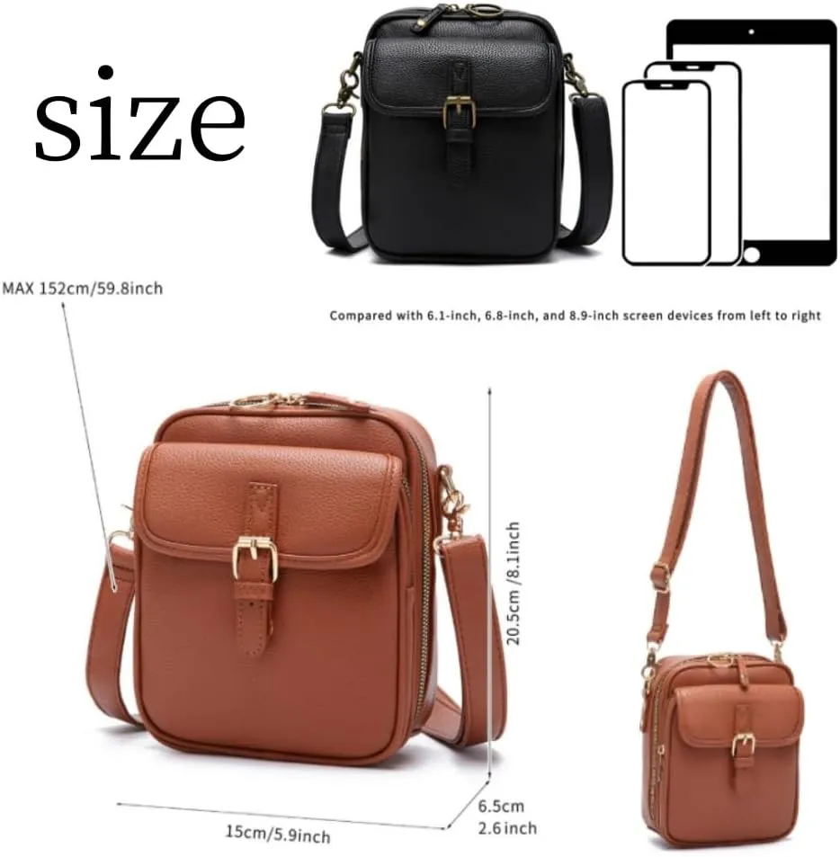 Tojoyride Crossbody Bag, Urvashi Upgraded Vintage Anti Theft Purse Messenger Crossbody Bags, with 10 Compartments