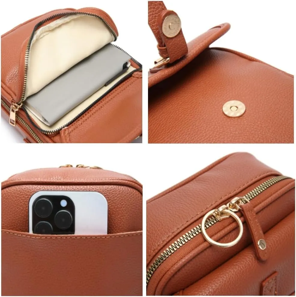 Tojoyride Crossbody Bag, Urvashi Upgraded Vintage Anti Theft Purse Messenger Crossbody Bags, with 10 Compartments