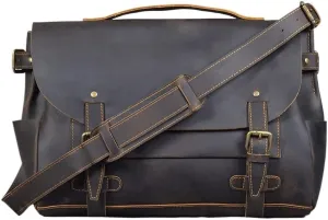 Top Layer Cowhide Messenger Bag Single Shoulder Crossbody Bag Retro Laptop Bag
