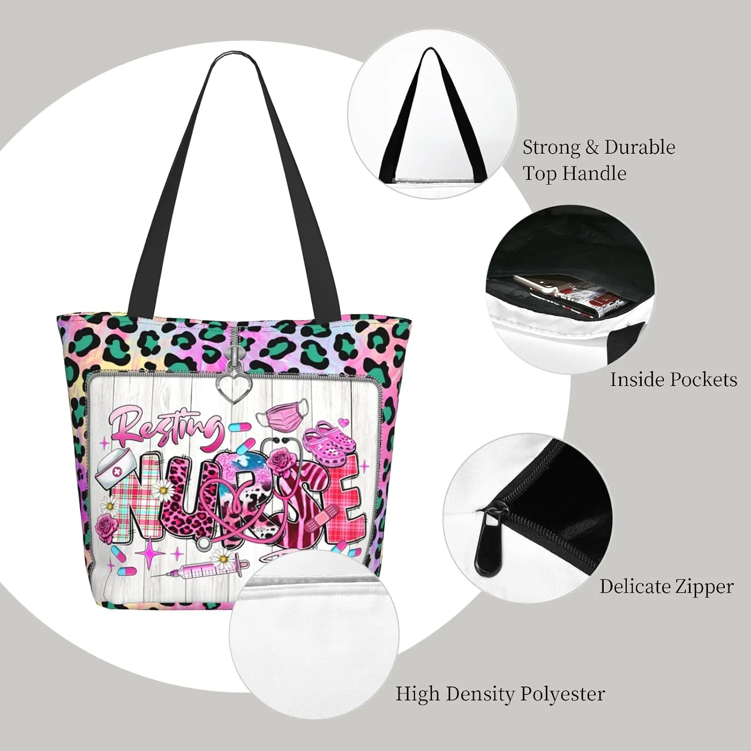 Tote Bag for Women Reusable Shopping Tote Bag Zippered Inspirational Scripture Shoulder Bags