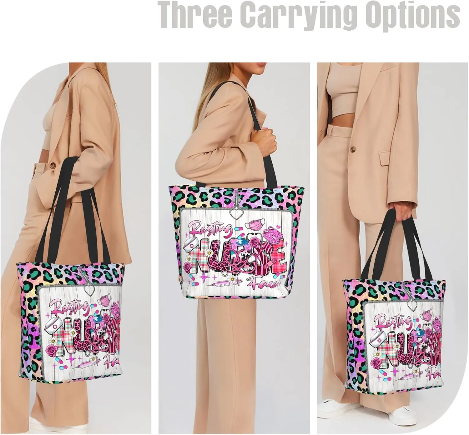 Tote Bag for Women Reusable Shopping Tote Bag Zippered Inspirational Scripture Shoulder Bags