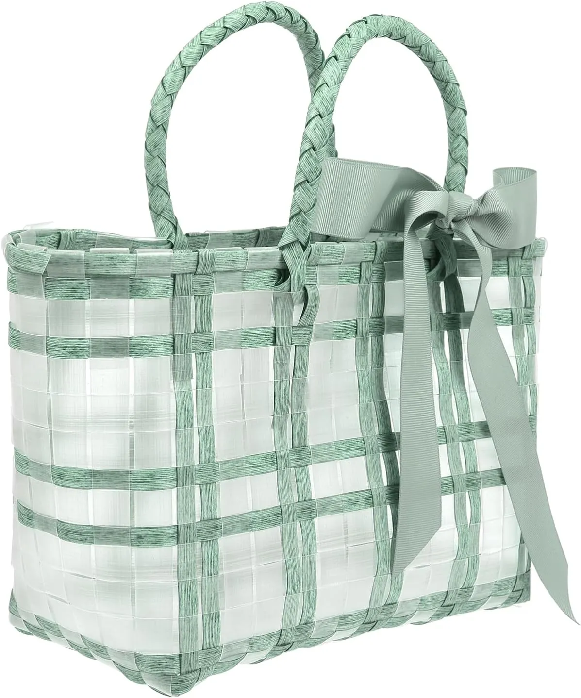Transparent Women Handbag Capacity Beach Bag for Outdoor Activities Stylish Woven Tote for Travel and Storage