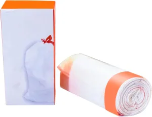 Trash Bags 13 Gallon, 45 Pcs White Trash Can Liners, Red Strap Kitchen Garbage Bags With Drawstring Tighten Quickly Pack Garbage