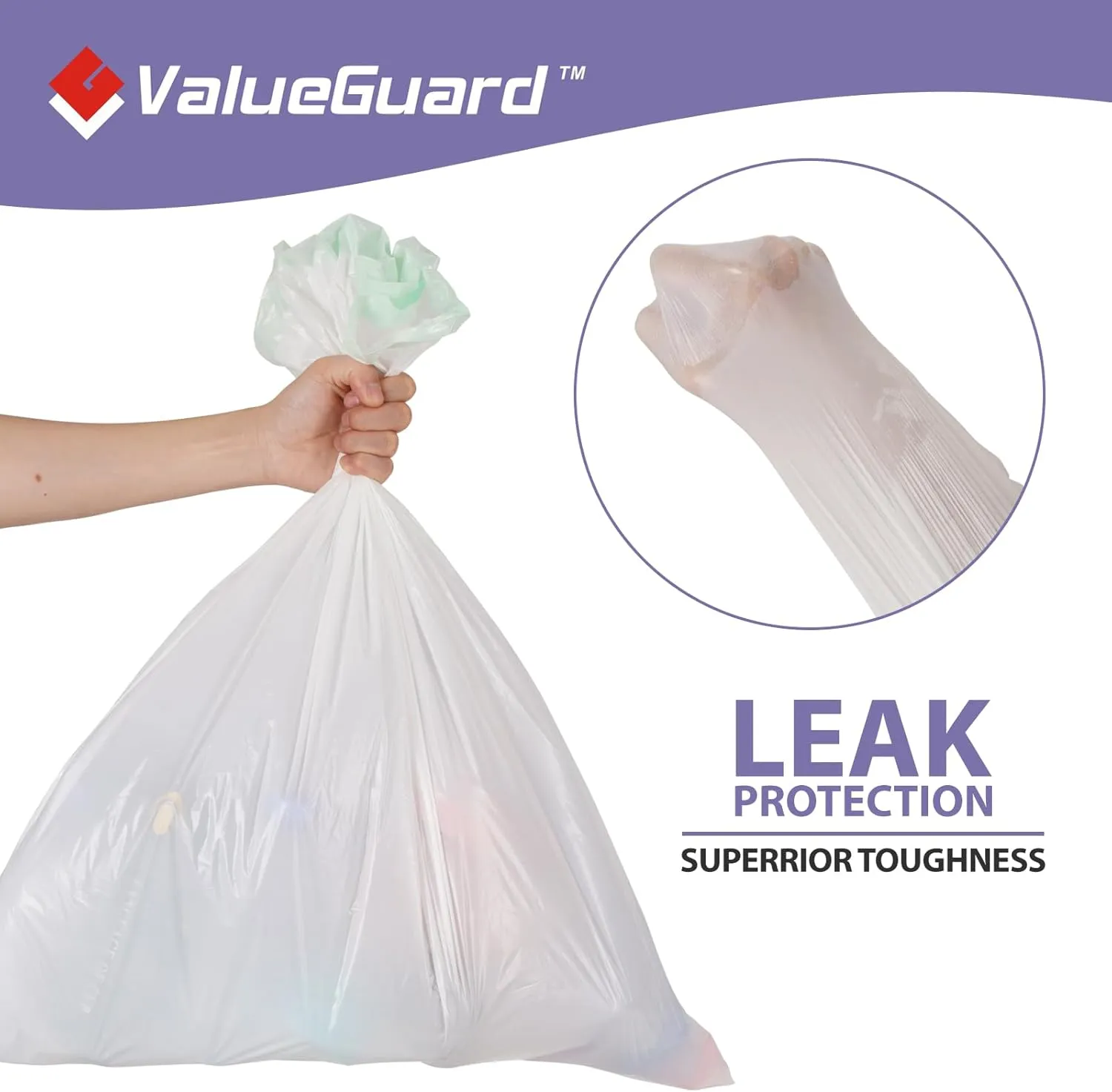 Trash Bags Garbage Bag 13 Gallon Drawstring Tall Waste Bag for Kitchen Office Party 0.6 Mil (200 Count)
