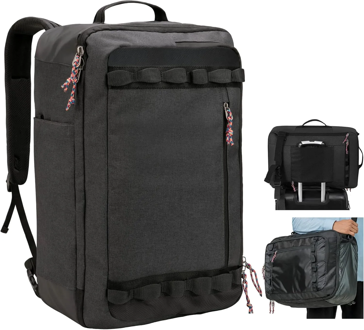 Travel Backpack Flight Approved Carry On Backpack Water Resistant Weekender Bag (Grey)