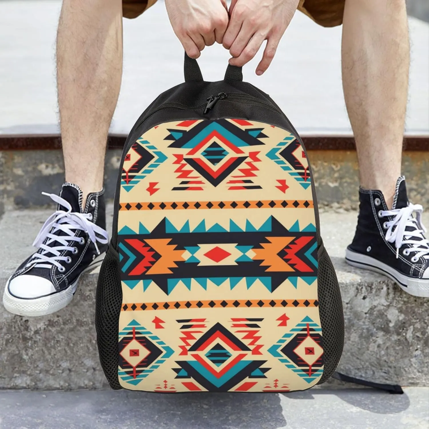 Travel Backpack for Women Men Lightweight 17 inch Laptop Bag Native American Backpack Casual Daypack