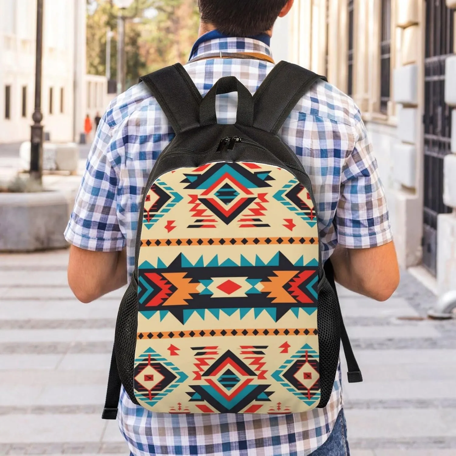Travel Backpack for Women Men Lightweight 17 inch Laptop Bag Native American Backpack Casual Daypack