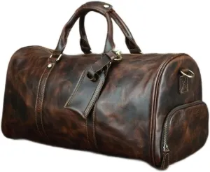 Travel Bag Large-Capacity Handbag Men's Business Travel Luggage Bag Retro Diagonal Large Bag(C)