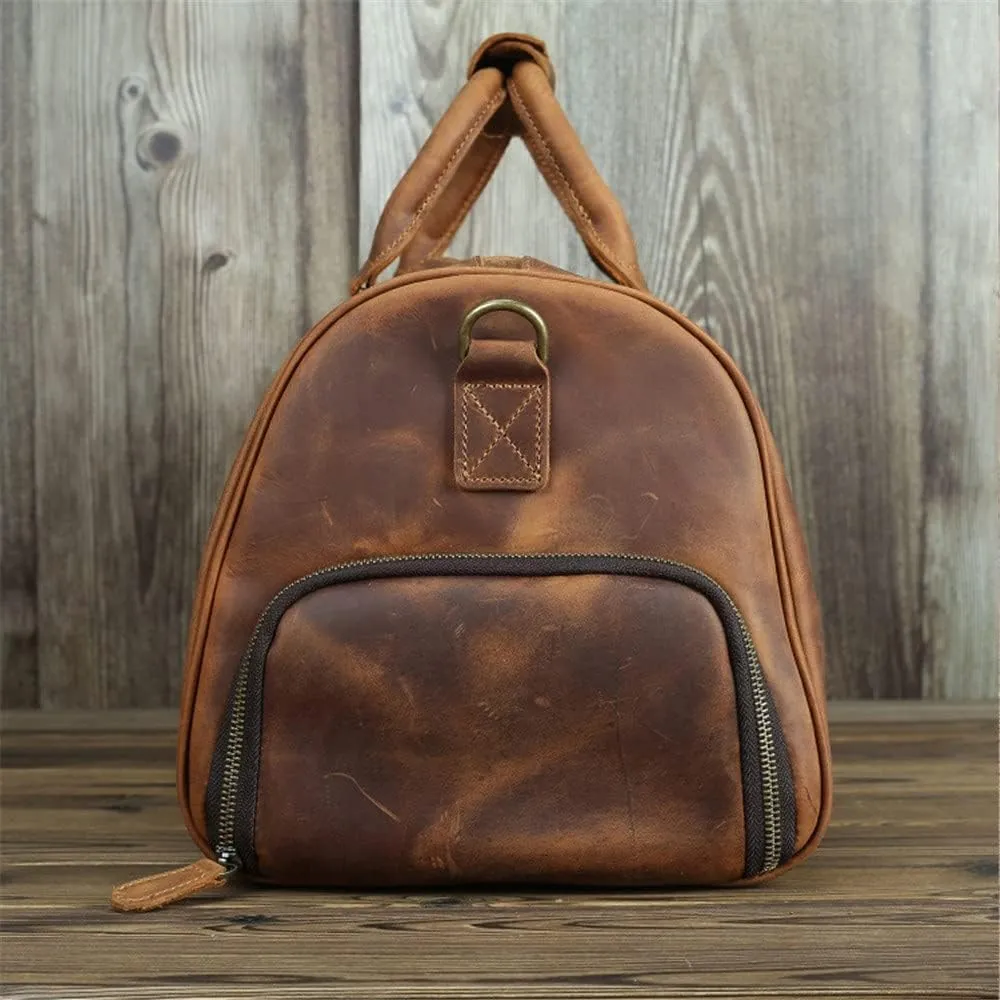 Travel Bag Large-Capacity Handbag Men's Business Travel Luggage Bag Retro Diagonal Large Bag(C)