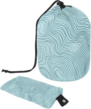 Travel Organizer Bag Large Waterproof Travel Portable Drawstring Cosmetic Bag, Lightweight Topography Line Map Barrel Shaped Storage Bag