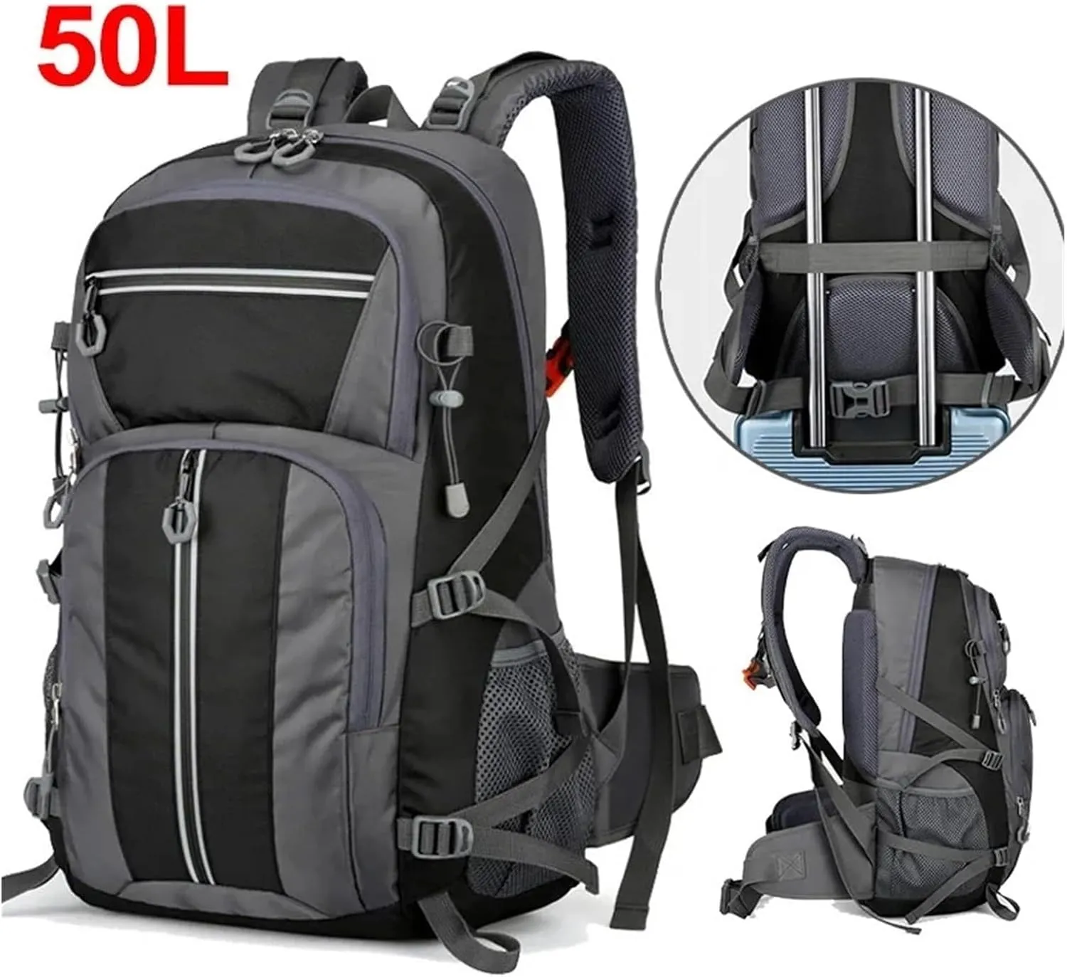 Traveling Bag，Pure Cotton Canvas Leather Bag，Retro Bag，Sports Camping Backpack(Deep Blue)